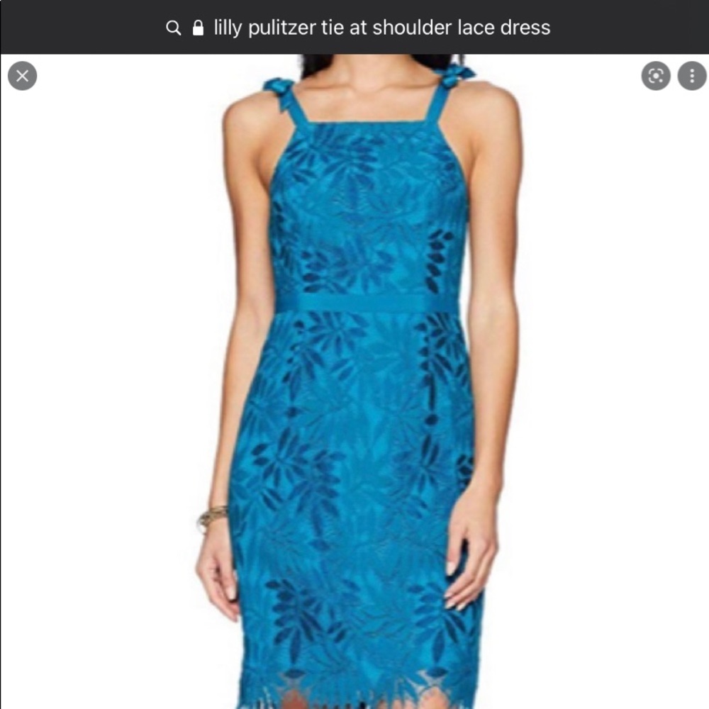 Lilly Pulitzer teal lace shift dress NWOT